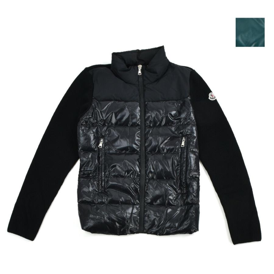 MONCLER ニット　ナイロン ダウンカーディガン　黒　S BEAMS F（ビームスF）MONCLER / ニット×ナイロン ダウン