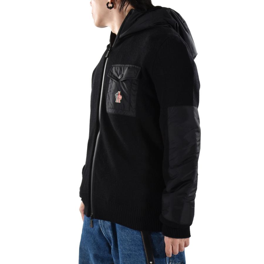 美品 モンクレール ジップジャケット M 黒 アウター カーディガン フード付き MONCLER（モンクレール） 【並行輸入品】モンクレール フード付き