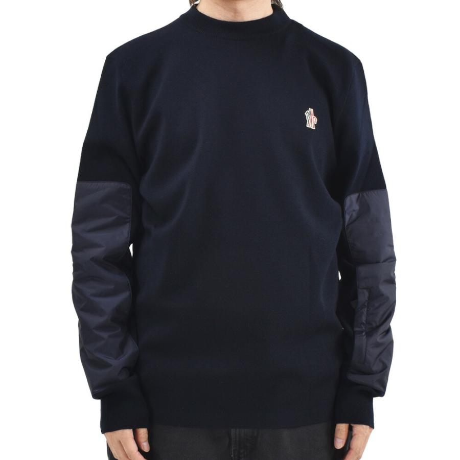 MONCLER GIROCOLLO TRICOT ネイビーセーター MONCLER モンクレール ウールセーター メンズ ニット クルー