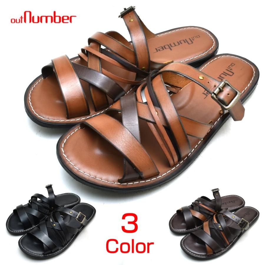 ポイント 15 アウトナンバー 本革 シンプル カジュアル アウトドア レザーサンダル メンズ Outnumber 410 クラウドシューカンパニー 通販 Yahoo ショッピング