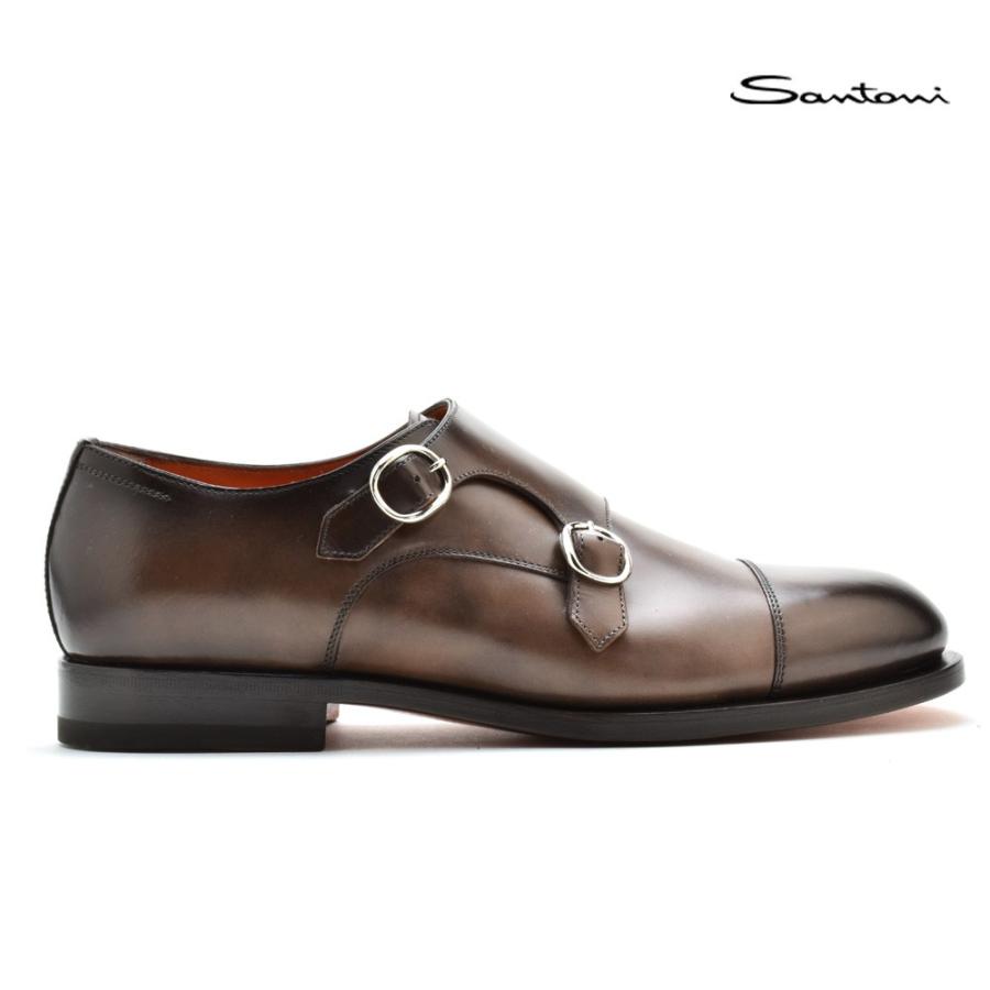 サントーニ  革靴 ビジネスシューズ メンズ ドレス モンクストラップ ブラウン 茶 Santoni  MCCO 13973 JC6IRYCM48｜cloudshoe