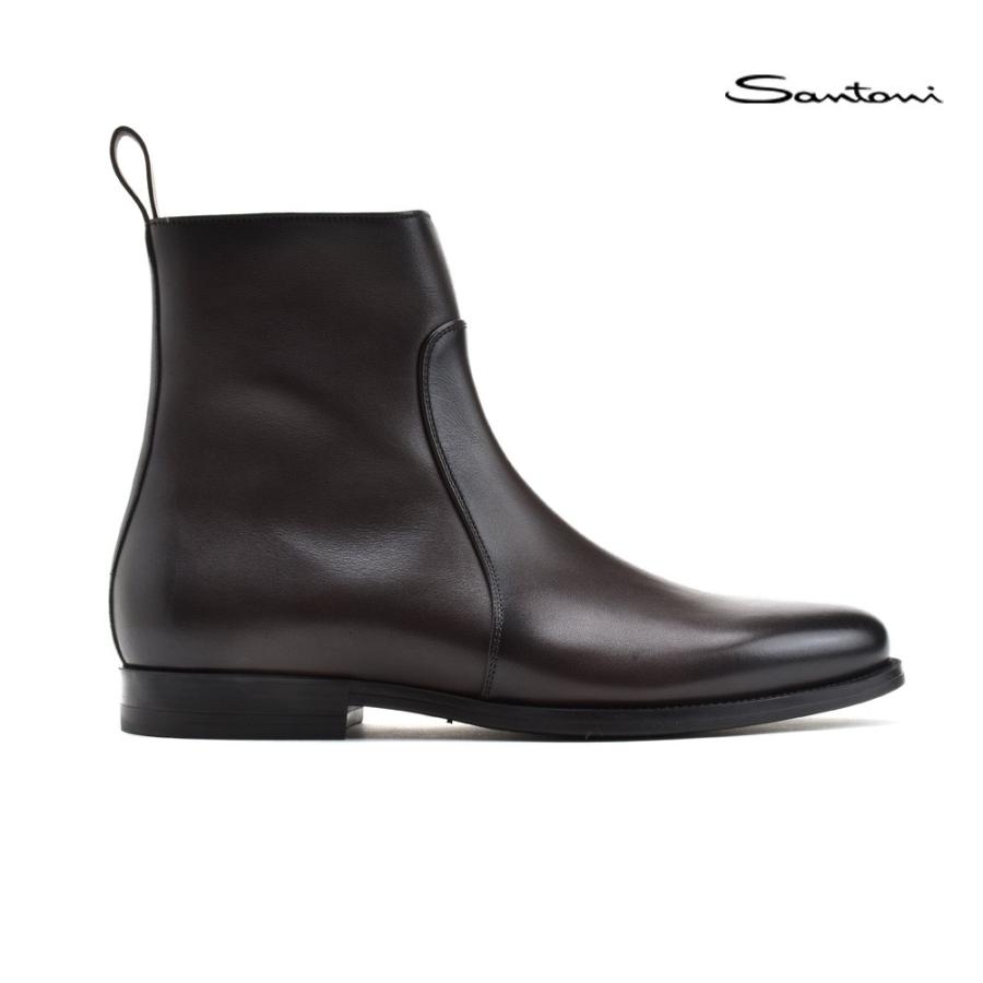 SANTONI サントーニ ブーツ アンクルブーツ サイドジッパー ブラウン 