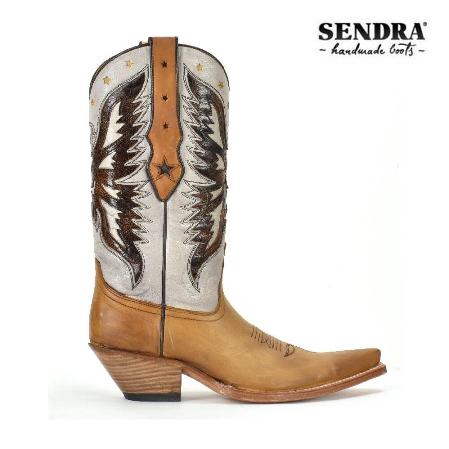 センドラ ウエスタン ロング ブーツ NOBUK MOSTAZA MANCHADO 5514 ブラウン 茶 レディース SENDRA｜cloudshoe