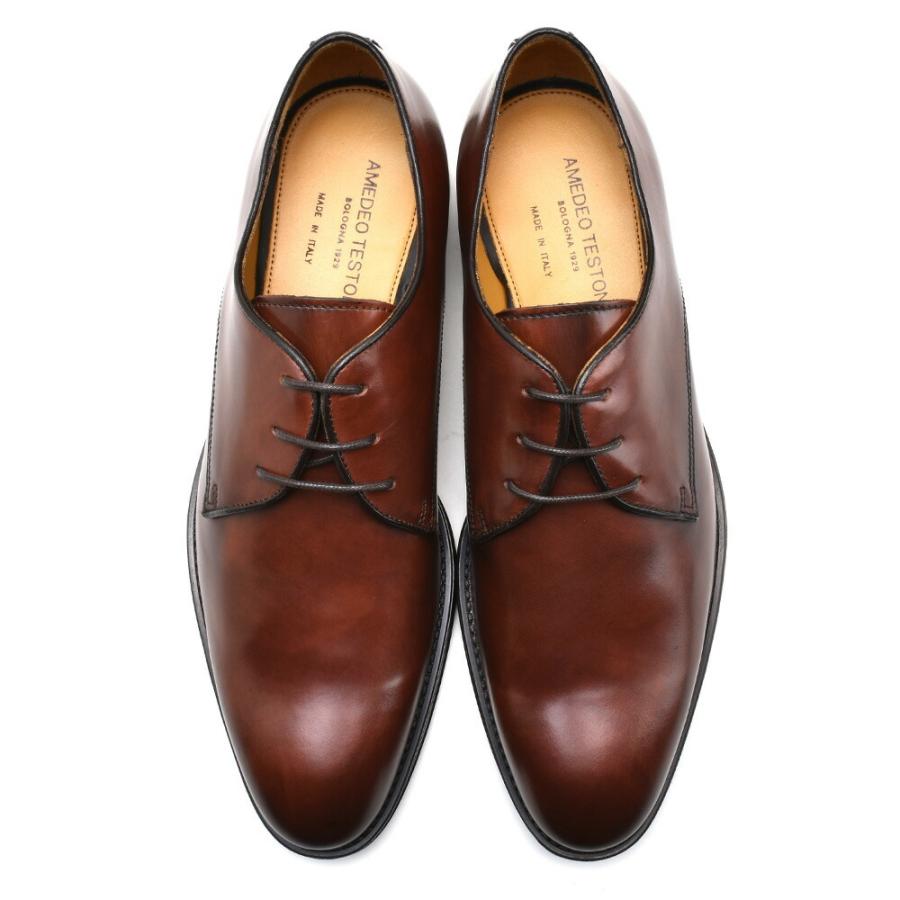 a.testoni アテストーニホールカットプレーントゥ革靴ブラウン