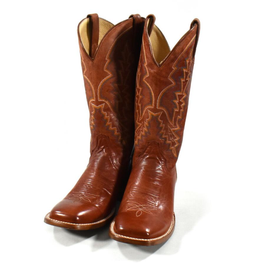 【SALE】【並行輸入品】トニーラマ TONY LAMA ウエスタンブーツ メンズ ロングブーツ 13 インチ Dワイズ ブラウン スクエアトゥ CAMARILLO COGNAC GOATの画像