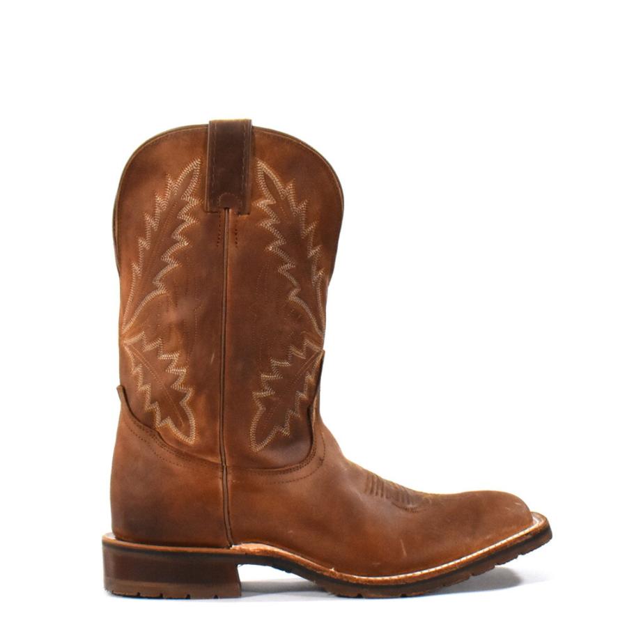 【SALE】【並行輸入品】トニーラマ TONY LAMA ウエスタンブーツ メンズ ロングブーツ 11 インチ Dワイズ ブラウン スクエアトゥ BOWIE TAUPE PRINTの画像