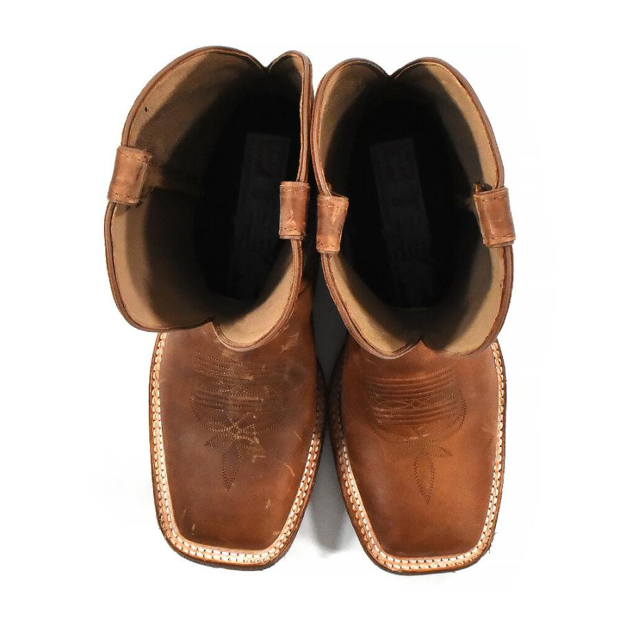 【SALE】【並行輸入品】トニーラマ TONY LAMA ウエスタンブーツ メンズ ロングブーツ 11 インチ Dワイズ ブラウン スクエアトゥ BOWIE TAUPE PRINTの画像