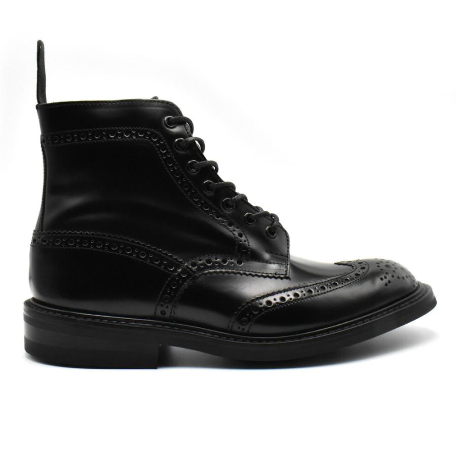 【並行輸入品】トリッカーズ TRICKER'S カントリーブーツ M2508 モールトン メンズ ダイナイトソール ウィングチップ ブラック Black Book binder Brogue Bootsの画像