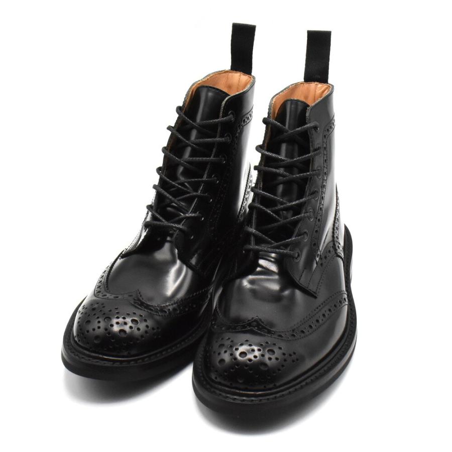 【並行輸入品】トリッカーズ TRICKER'S カントリーブーツ M2508 モールトン メンズ ダイナイトソール ウィングチップ ブラック Black Book binder Brogue Bootsの画像