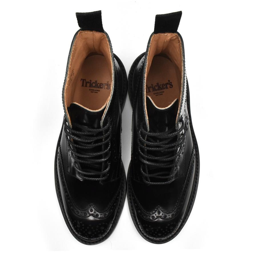 【並行輸入品】トリッカーズ TRICKER'S カントリーブーツ M2508 モールトン メンズ ダイナイトソール ウィングチップ ブラック Black Book binder Brogue Bootsの画像