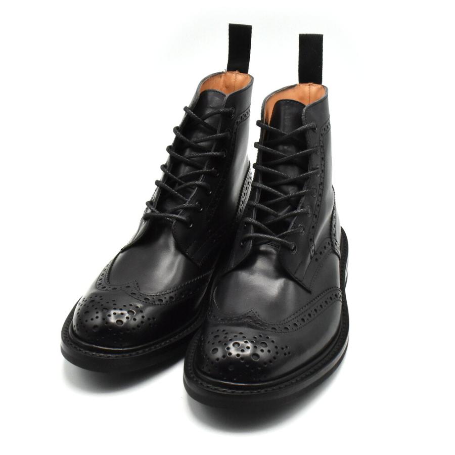 【並行輸入品】トリッカーズ TRICKER'S カントリーブーツ M2508 モールトン メンズ ダイナイトソール ウィングチップ ブラックBLACK MUSEUM BROGUE BOOTSの画像