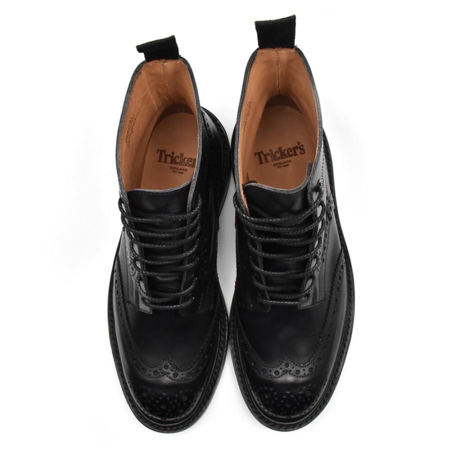 【並行輸入品】トリッカーズ TRICKER'S カントリーブーツ M2508 モールトン メンズ ダイナイトソール ウィングチップ ブラックBLACK MUSEUM BROGUE BOOTSの画像