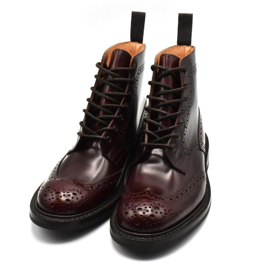 【並行輸入品】トリッカーズ TRICKER'S カントリーブーツ M2508 モールトン メンズ ダイナイトソール ウィングチップ Burgundy Book binder Brogue Bootsの画像