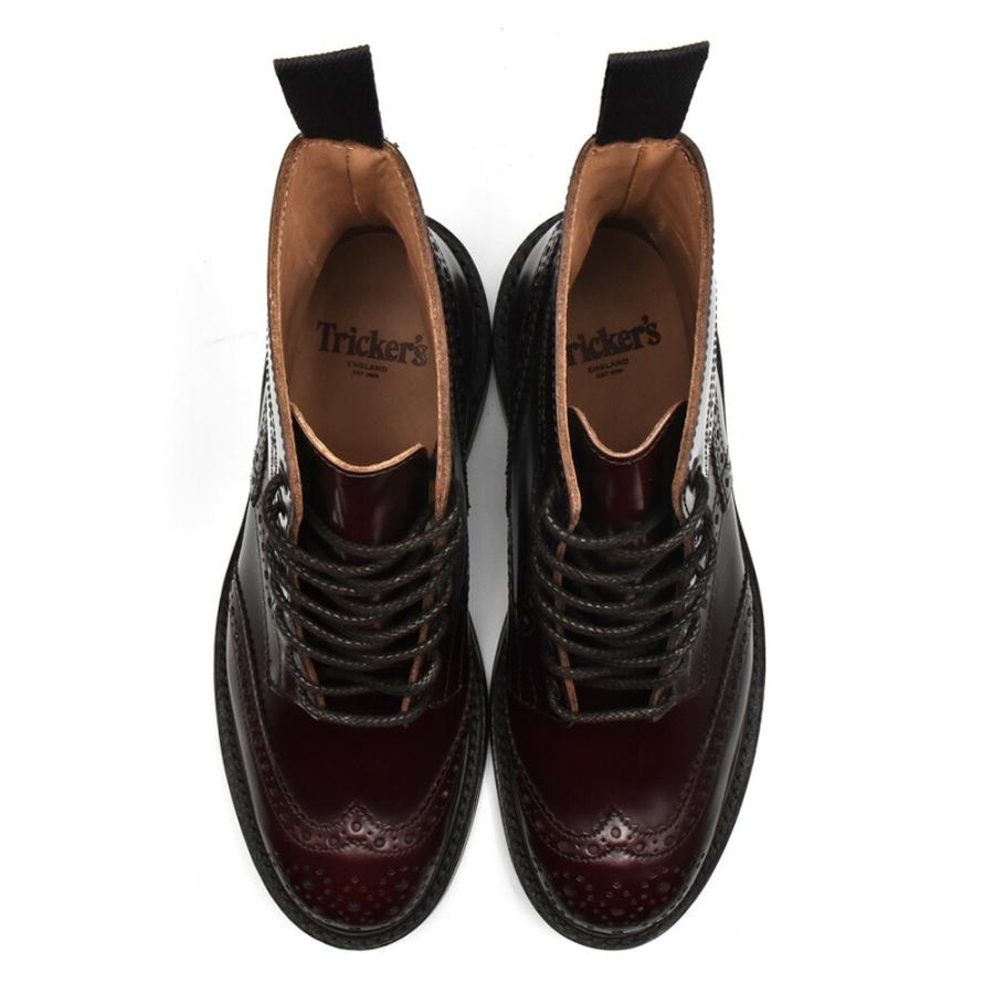 【並行輸入品】トリッカーズ TRICKER'S カントリーブーツ M2508 モールトン メンズ ダイナイトソール ウィングチップ Burgundy Book binder Brogue Bootsの画像
