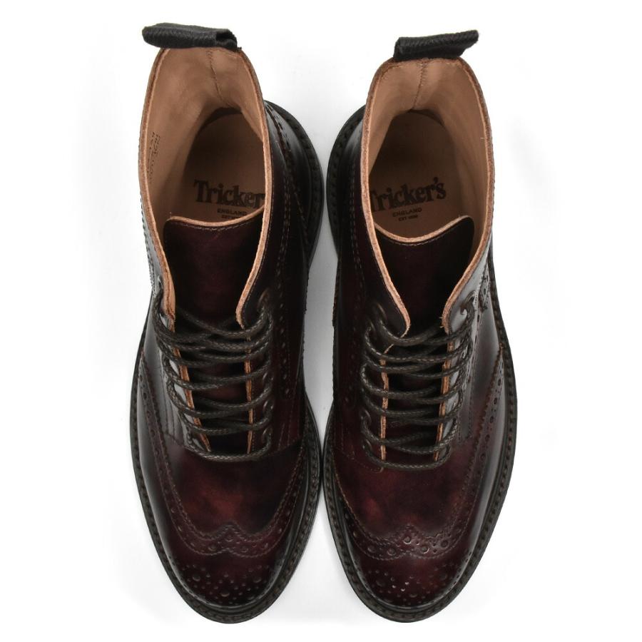 【並行輸入品】トリッカーズ TRICKER'S カントリーブーツ M2508 モールトン メンズ ダイナイトソール ウィングチップ Burgundy Museum Brogue Bootsの画像