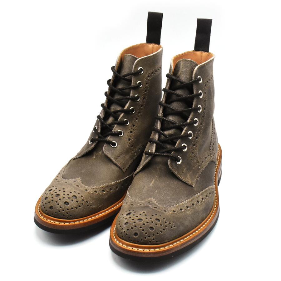 【並行輸入品】トリッカーズ TRICKER'S カントリーブーツ M2508 モールトン メンズ ダイナイトソール ウィングチップ Champagne Waxy Commander Brogue Bootsの画像