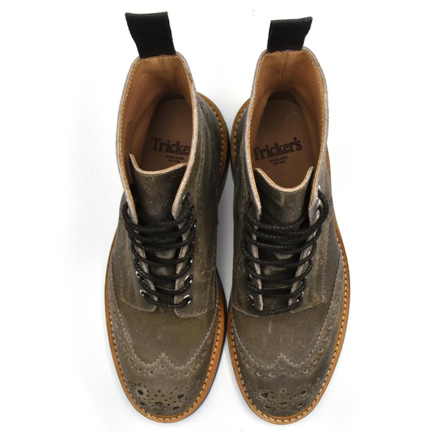 【並行輸入品】トリッカーズ TRICKER'S カントリーブーツ M2508 モールトン メンズ ダイナイトソール ウィングチップ Champagne Waxy Commander Brogue Bootsの画像