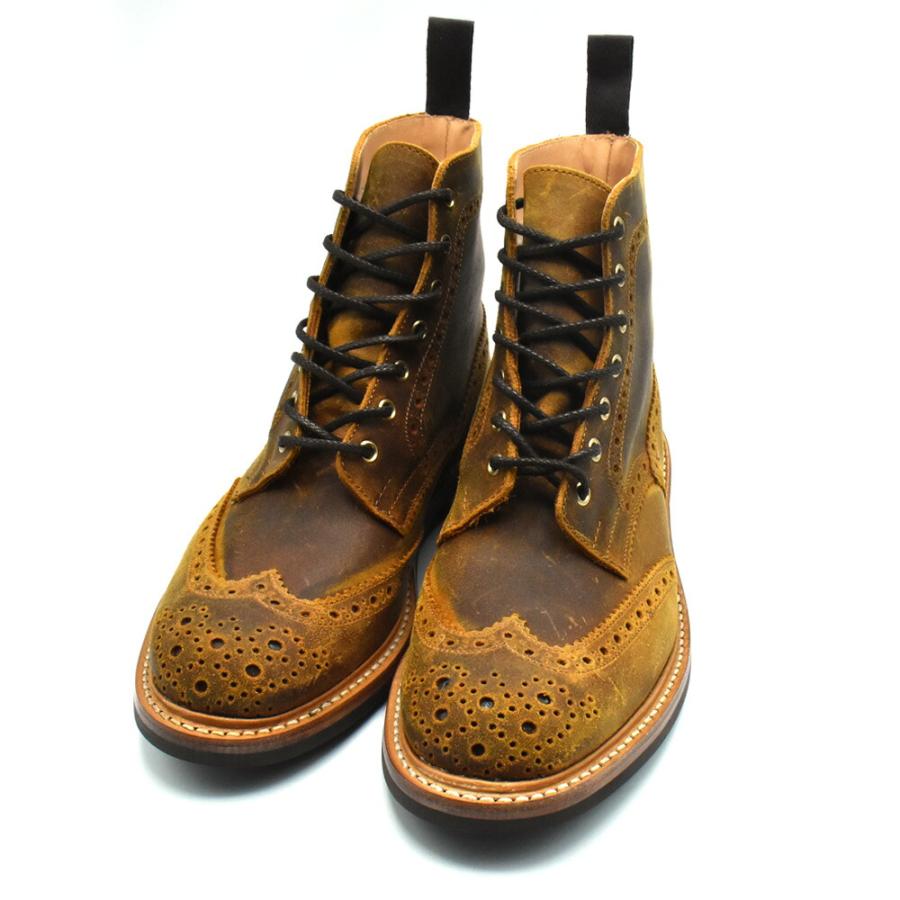 【並行輸入品】トリッカーズ TRICKER'S カントリーブーツ M2508 モールトン メンズ ダイナイトソール ウィングチップ Cuba Waxy Commander Brogue Bootsの画像