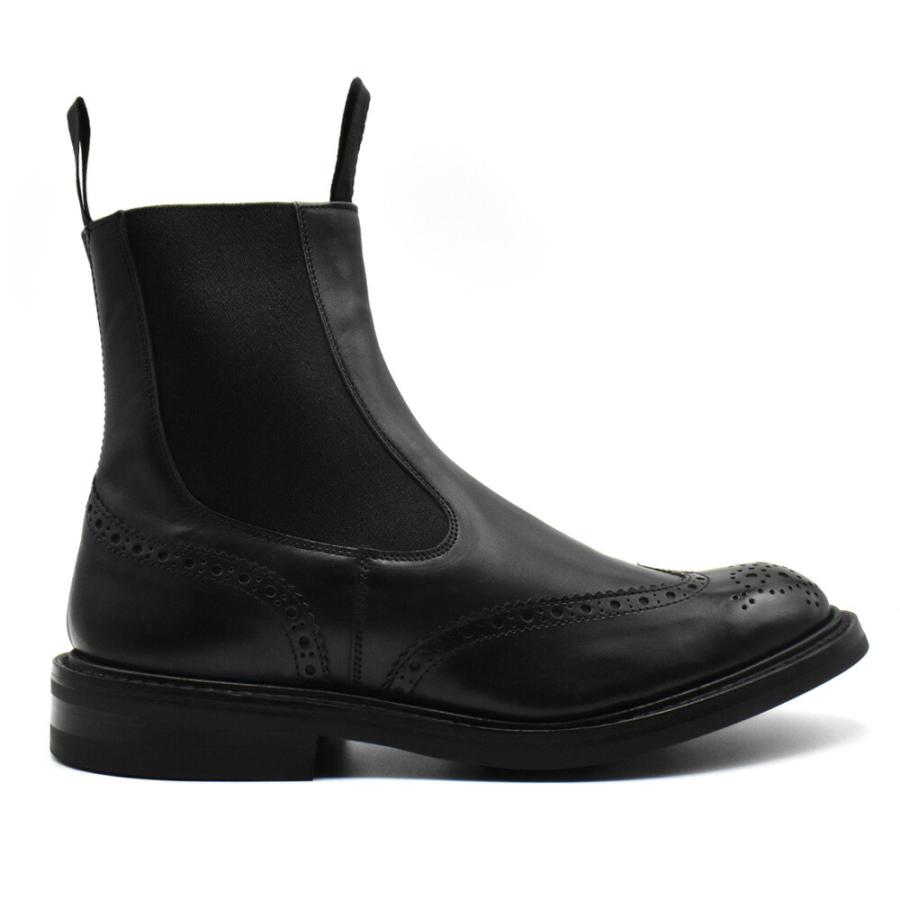 【並行輸入品】トリッカーズ TRICKER'S サイドゴアブーツ M2754 ヘンリー メンズ ダイナイトソール チェルシーブーツ BLACK MUSEUM ELASTIC SIDED BROUGUE BOOTSの画像