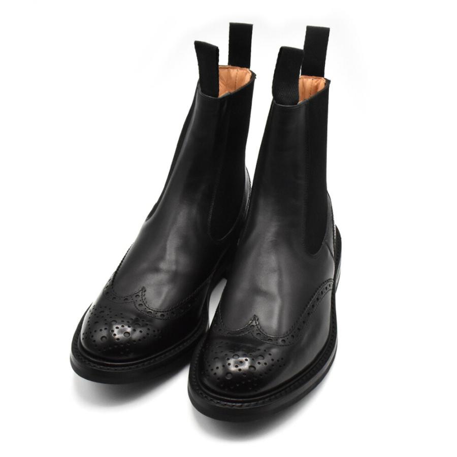 【並行輸入品】トリッカーズ TRICKER'S サイドゴアブーツ M2754 ヘンリー メンズ ダイナイトソール チェルシーブーツ BLACK MUSEUM ELASTIC SIDED BROUGUE BOOTSの画像