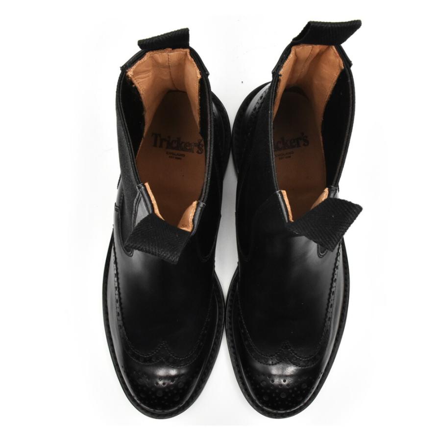 【並行輸入品】トリッカーズ TRICKER'S サイドゴアブーツ M2754 ヘンリー メンズ ダイナイトソール チェルシーブーツ BLACK MUSEUM ELASTIC SIDED BROUGUE BOOTSの画像