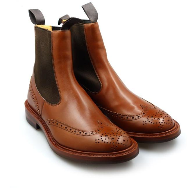 トリッカーズ ヘンリー サイドゴアブーツ メンズ マロン M2754 TRICKER'S ELASTIC SIDED BROGUE BOOTS  HENRY