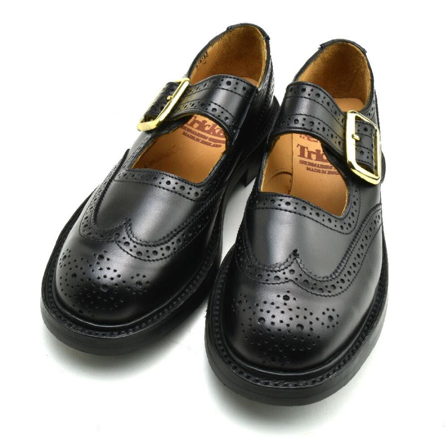 トリッカーズ ウイングチップ シューズ レディース ブラック 黒 TRICKER'S BUCKLE BROGUES SHOES BLACK L6011｜cloudshoe｜02