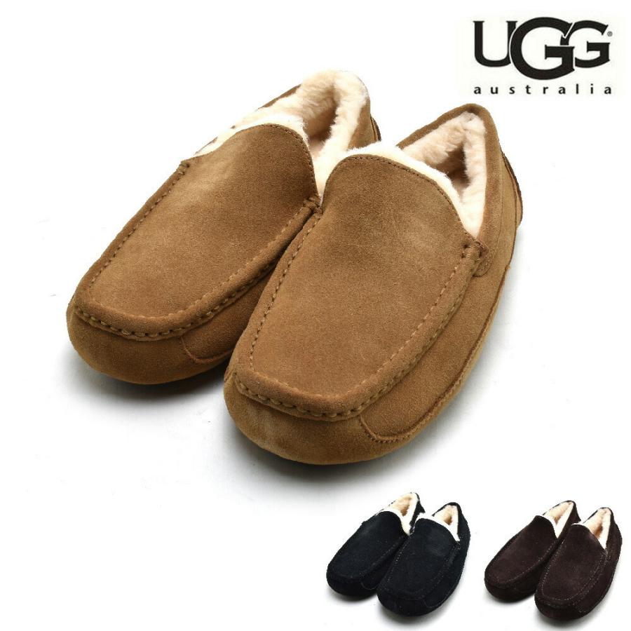 【SALE】アグ UGG アスコット モカシン メンズ スリッポン シープスキン ムートン ブラウン ブラック ワイズ3E ASCOT【送料無料】｜cloudshoe