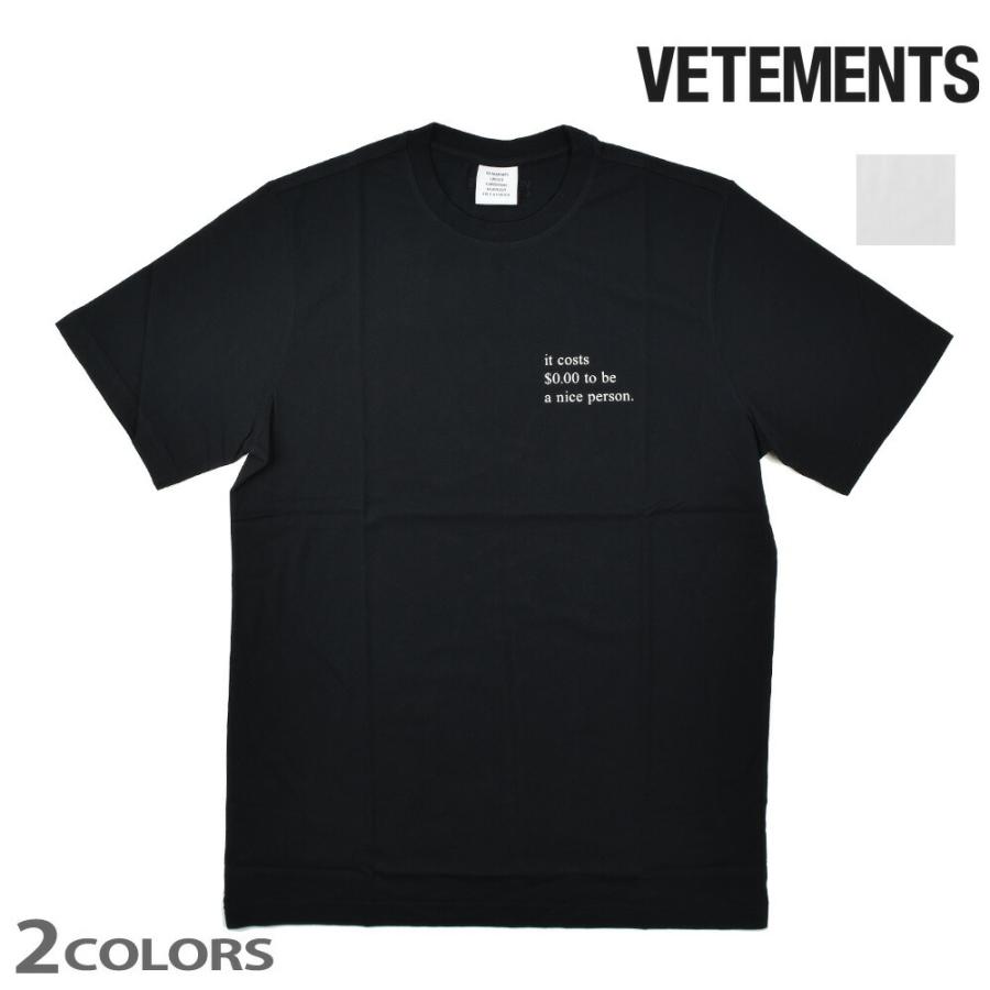 ヴェトモン Tシャツ カットソー オーバーサイズ クルーネック 半袖 ブラック ホワイト 黒 白 メンズ URBAN SUN VETEMENTS TSHIRT vmuah21tr500