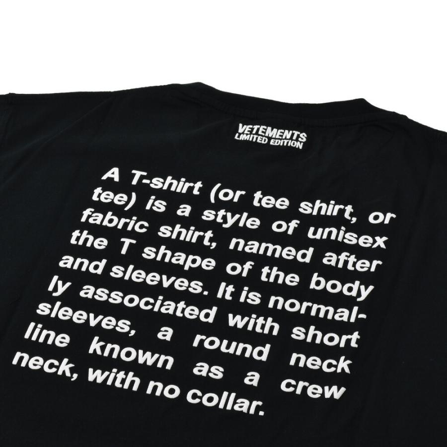 ヴェトモン Tシャツ カットソー クルーネック 半袖 ブラック ヴェトモン Tシャツ カットソー クルーネック 半袖 ブラック