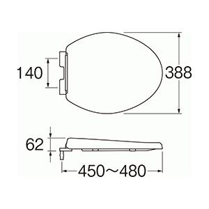 《在庫あり》◆15時迄出荷OK！≦三栄水栓/SANEI トイレ用品【PW9032-I】(アイボリー) 前丸便座 | SANEI（水栓金具） | 02