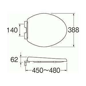 《在庫あり》◆15時迄出荷OK！≦三栄水栓/SANEI トイレ用品【PW9022-I】(アイボリー) 前割便座 | SANEI（水栓金具） | 02