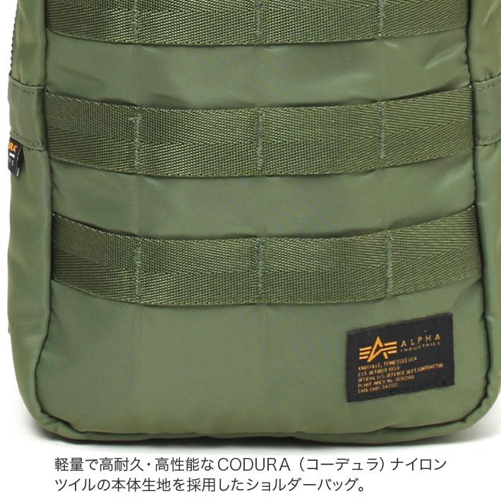 ALPHA INDUSTRIES アルファ インダストリーズ モールワンショルダー TZ1086 3L  ボディバッグ ショルダーバッグ 旅行 タウンユース コーデュラ 軽量 送料無料｜clover-bag｜08