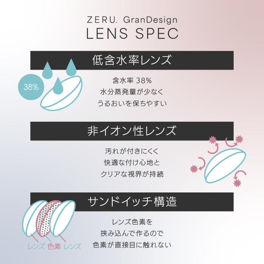 リニューアル カラコン ZERU. GranDesign 15mm ゼル グランデザイン 着色外径14.5mm 1箱1枚 1ヶ月 ワンマンス 度あり 度なし monthly カラーコンタクト | ZERU. | 07