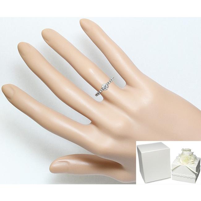 4℃ ダイヤ 0.254ct F 3EX VVS2 Pt950 リング 指輪 ストレート 5号  