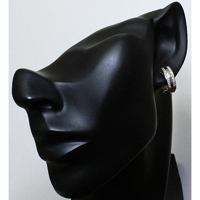 ダイヤ 0.4ct フープ 16mm 16ミリ ピアス K18WG : 200191n04  