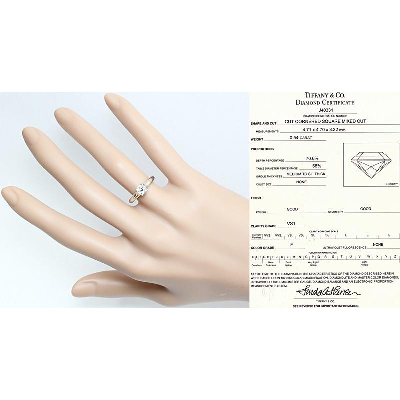 TIFFANY&Co. ティファニー ルシダ ダイヤ 0.54ct F VS1 Pt950 TIFFANY&Co. ティファニー ルシダ ダイヤ 0.54ct F VS1 Pt950