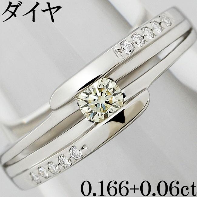 ダイヤ 0.166ct 0.06ct Pt900 プラチナ リング 指輪 12号 : クローバー