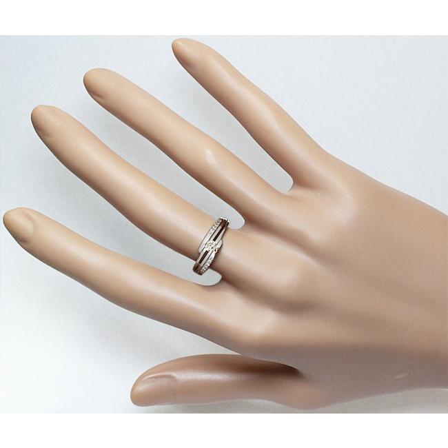 ダイヤ 0.166ct 0.06ct Pt900 プラチナ リング 指輪 12号 : クローバー