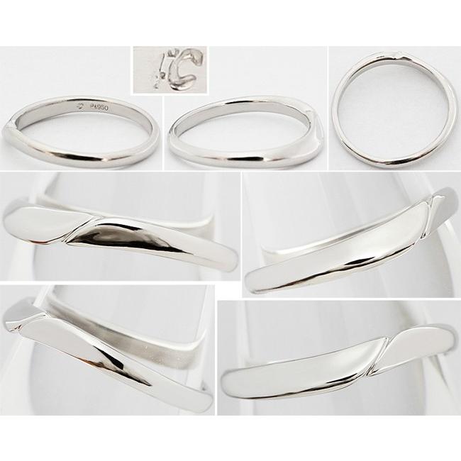 4℃ Pt950 プラチナ リング 指輪 メンズ ウェーヴ 17号