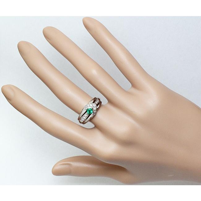 POLA ポーラ エメラルド 0.2ct ダイヤ 0.21ct Pt900 リング 指輪 13号 