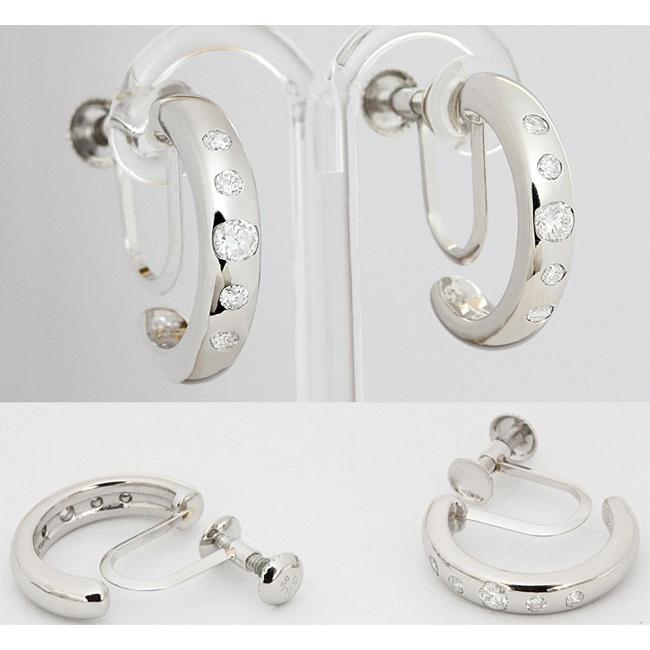 ダイヤ 0.24ct イヤリング Pt850 プラチナ フープ : 918061n010  