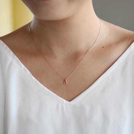 ヨンドシー ネックレス 12月誕生石 タンザナイト しずくモチーフ K10ピンクゴールド 4℃ タンザナイト