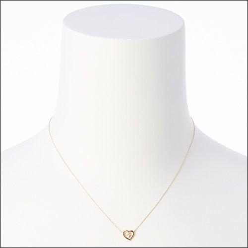 【送料無料】【ラッピング無料】4℃ ハートモチーフネックレス イエローゴールド ヨンドシー ラッピング無料の画像