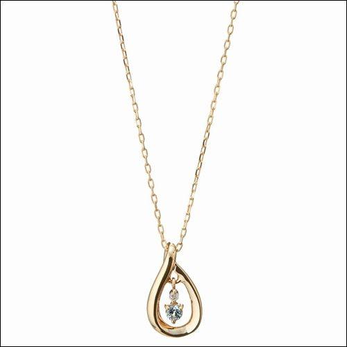 【送料無料】【ラッピング無料】4℃ しずくモチーフネックレス イエローゴールド ヨンドシー ラッピング無料