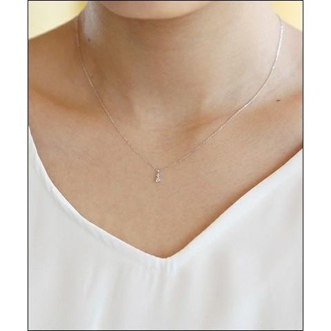 ４℃K10ホワイトゴールドネックレス ラッピング無料の画像