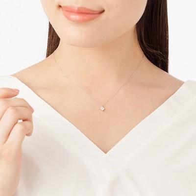 【送料無料】【ラッピング無料】ヨンドシー ネックレス K10ホワイトゴールド 4℃の画像