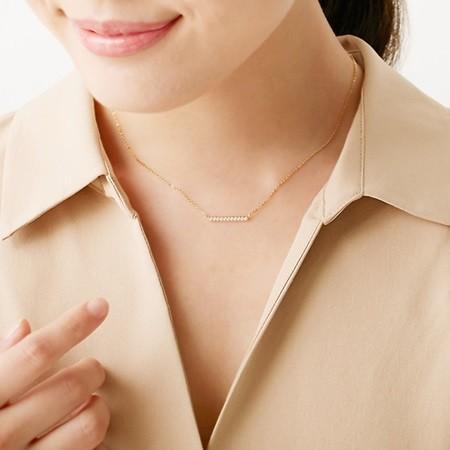 ヨンドシー ネックレス レディース ライン イエローゴールド 4℃の画像