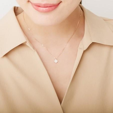 ヨンドシー ネックレス レディース スクエア型 ピンクゴールド 4℃の画像