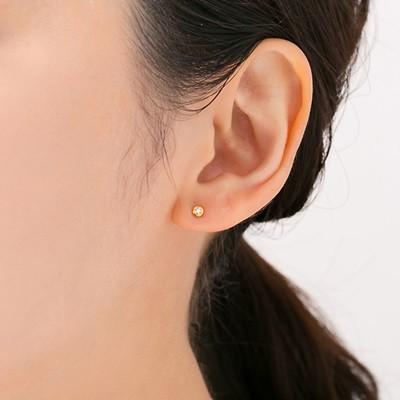 【送料無料】【ラッピング無料】ヨンドシー ピアス K10イエローゴールド 4月誕生石 4℃の画像
